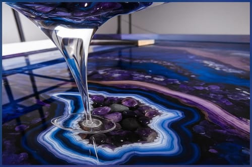 שולחן אפוקסי-טכניקת ציור אגתים