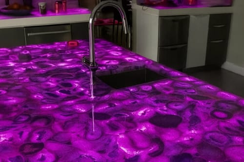 משטח שיש אפוקסי למטבח עם תאורה פנימית-הסדנה לתהליכים יצירתיים