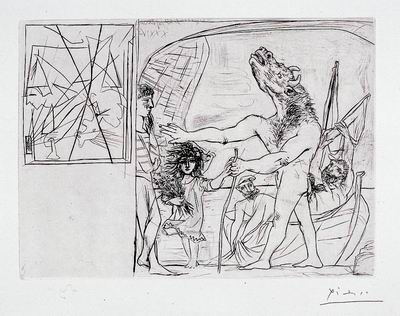 חוגי ציור ראשון לציון -רישומי המינוטאור -פיקאסו