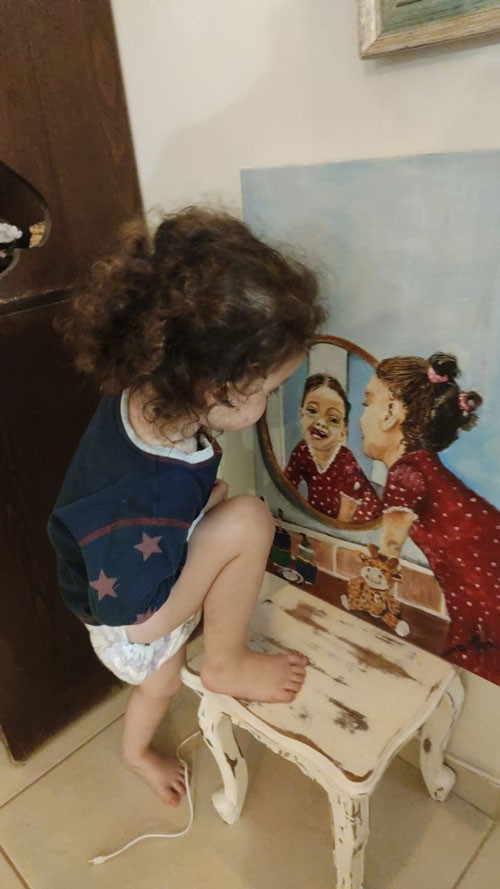 רחלי פורת-ציור בשמן-שלב המראה